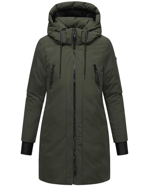 NAVAHOO Vinterfrakke 'Winterzart 14'  oliven / sort