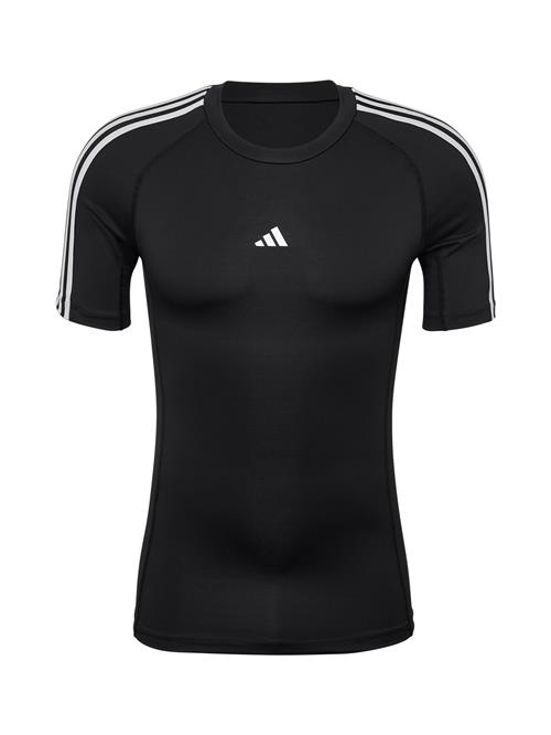 ADIDAS PERFORMANCE Funktionsskjorte 'TECHFIT Compression Training 3-Stripes'  sort