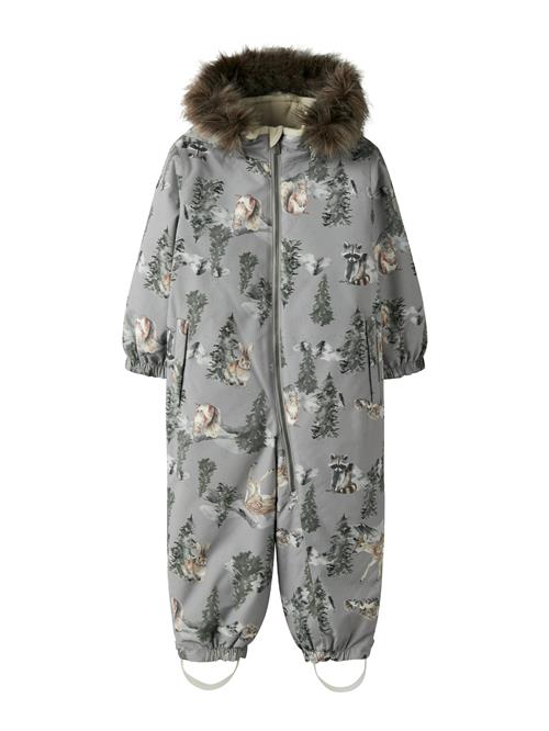 NAME IT Funktionsjakkesæt 'NMNSNOW10'  brun / grå / lysegrå