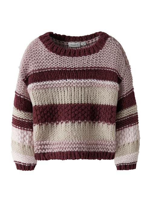 NAME IT Pullover 'NMFOLINE'  ecru / gammelrosa / vinrød