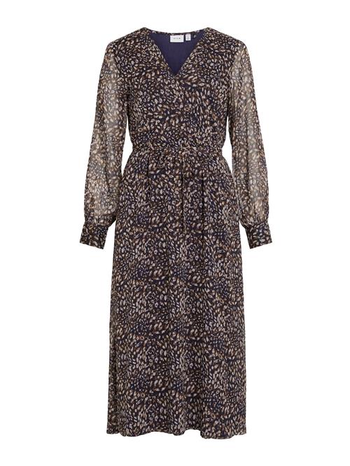 VILA Kjole 'VIFALIA'  brun / brokade / violetblå / hvid