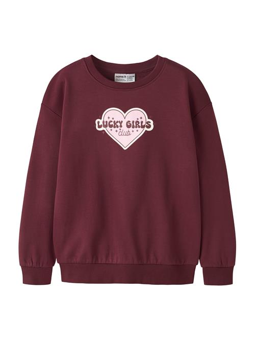 NAME IT Sweatshirt 'NKFVILOUI'  lyserød / burgunder / hvid