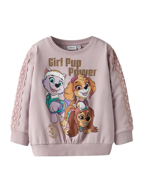 NAME IT Sweatshirt 'NMFNABA PAW'  lilla / blandingsfarvet