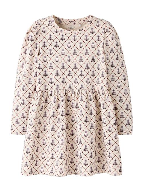 NAME IT Kjole 'NMFNIKALA'  brun / lilla / hvid