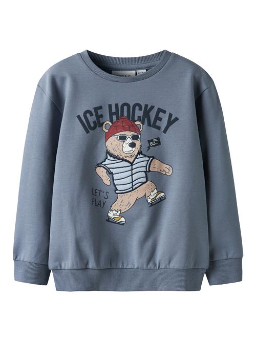 NAME IT Sweatshirt 'NMMSaxo'  navy / røgblå / brokade / carminrød