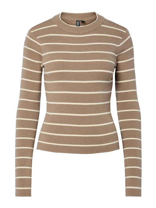 PIECES Pullover  taupe / hvid