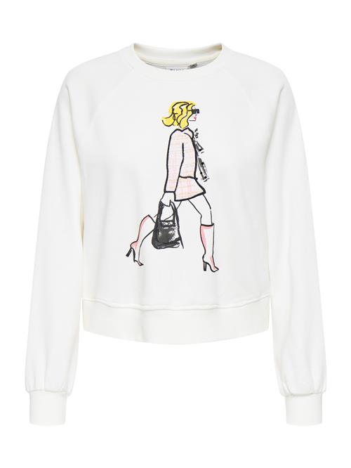 ONLY Sweatshirt 'LABINET'  lyserød / sort / hvid