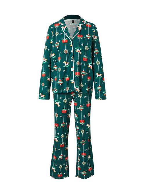 Trendyol Pyjamas  gylden gul / mørkegrøn / rød / hvid