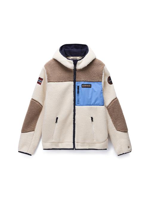 NAPAPIJRI Fleecejakke 'Yupik'  lyseblå / lysebrun / naturhvid