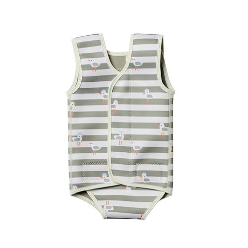 SUNNYLiFE Natural Rubber Baby Wetsuit Sammy the Seagull Green One Size  Grøn  One Size  unisex