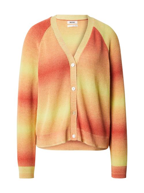 Monki Cardigan  citron / pastelorange / lys rød