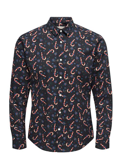 ONLY & SONS | Onself Xmas Aop Slim Poplin Ls Shirt | L