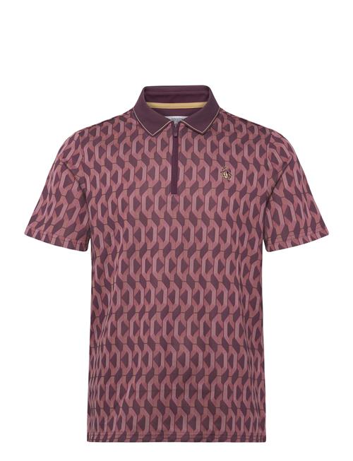 Original Penguin Golf | All Over Jacquard Colour Block Polo | L