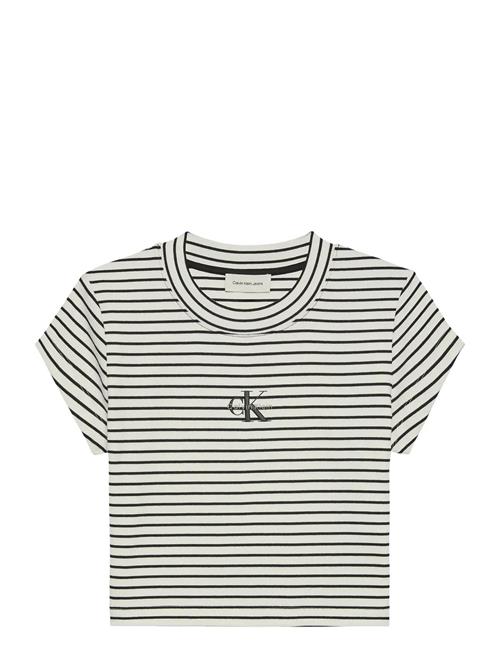 Calvin Klein Jeans | Striped Monologo Baby Rib Tee | L