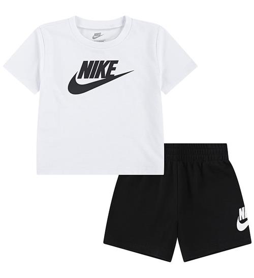 Nike Shortssæt - T-shirt/Shorts - Sort/Hvid m. Logo