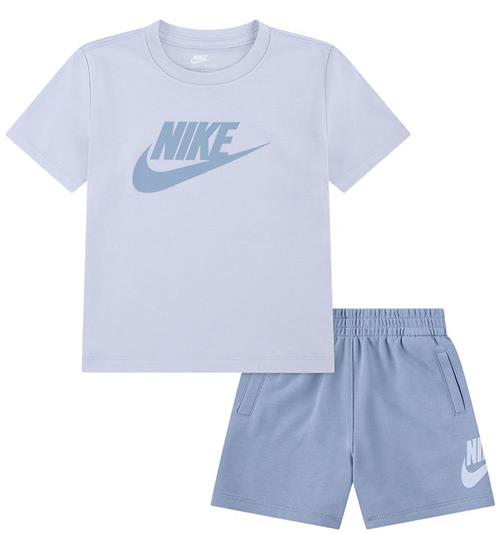 Nike Shortssæt - T-Shirt/Shorts - Work Blue m. Logo