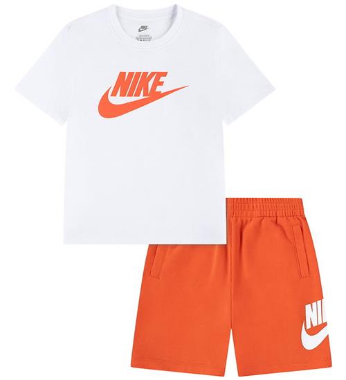 Nike Shortssæt - T-Shirt/Shorts - Turf Orange m. Logo