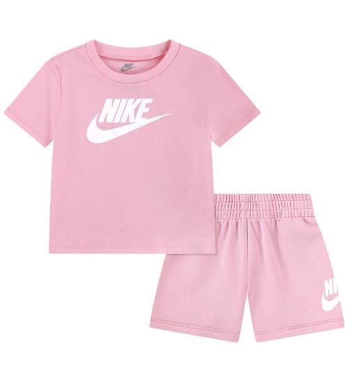 Nike Shortssæt - T-Shirt/Shorts - Medium Soft Pink m. Logo