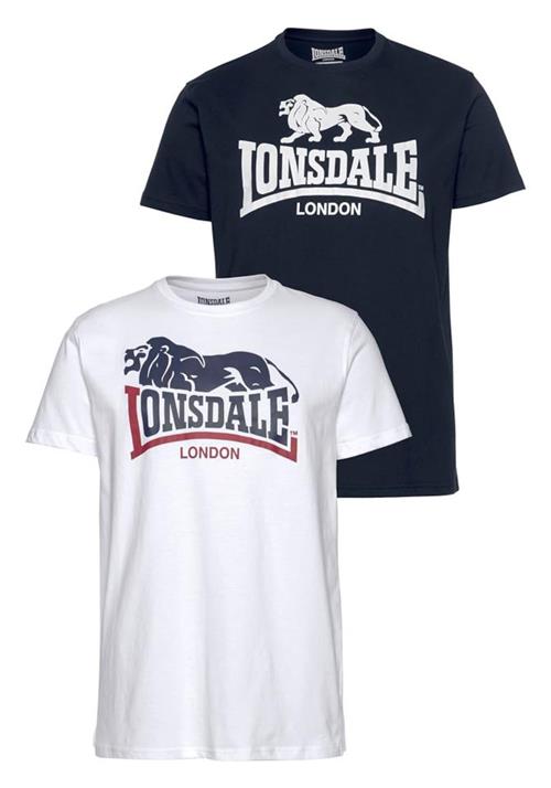 LONSDALE Bluser & t-shirts 'Loscoe'  marin / mørkerød / hvid