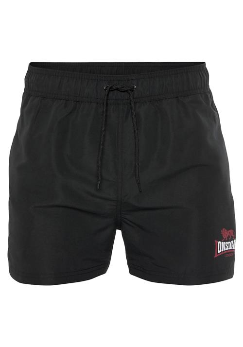 LONSDALE Badeshorts 'Kilstay'  blodrød / sort / hvid