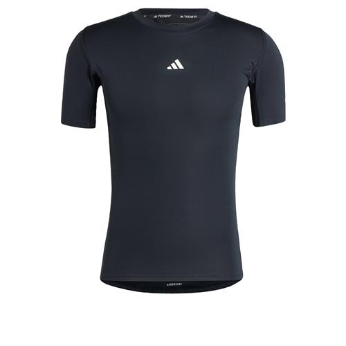ADIDAS PERFORMANCE Funktionsskjorte 'Techfit Compression'  sort / hvid