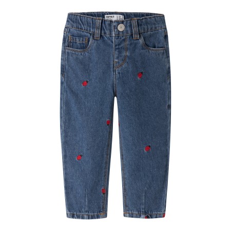 NAME IT Mom Jeans Bella Medium Blue Denim Lady Bug
