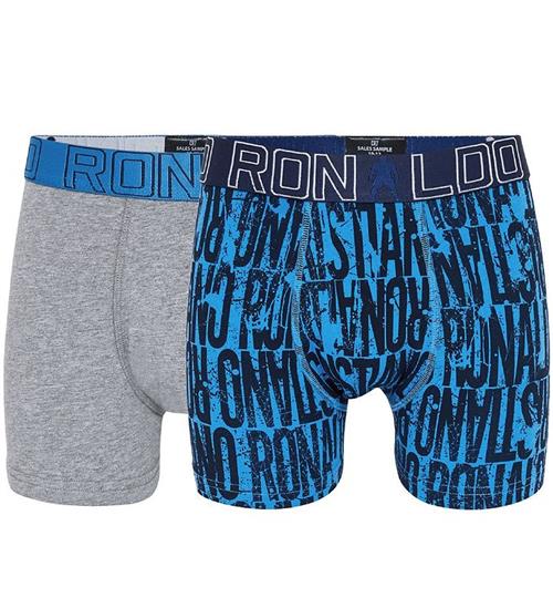 CR7 Boxershorts - 2-pak - Gråmeleret/Turkis m. Print