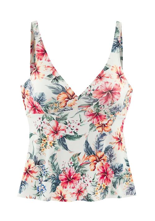 LASCANA Tankini-overdel  creme / lysegrøn / rød