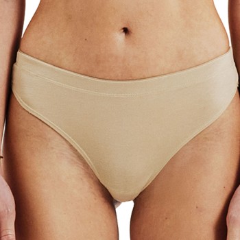 Bread & Boxers Bread and Boxers Cotton Thong Trusser 2P Beige økologisk bomuld X-Small Dame