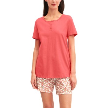 Calida Flower Nights Short Pyjamas Laksrosa bomuld Medium Dame