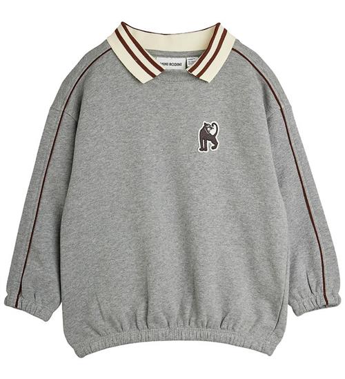 Mini Rodini Sweatshirt m. Krave - Panther Patch - Grey Melange