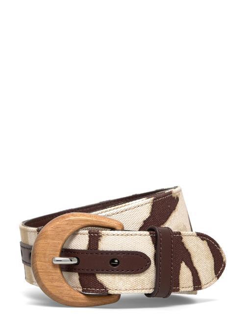 Lauren Ralph Lauren | Zebra-Print Wood-Buckle Wide Belt | M