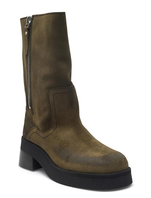 MIISTA | Gunda Khaki Suede Ankle Boots | 36