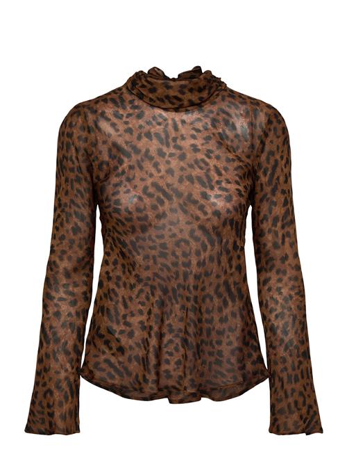 Mango | Leopard-Print Blouse With Scarf | L