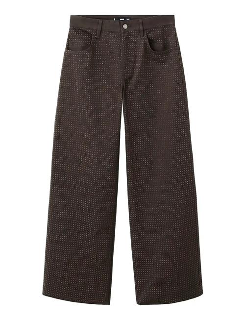 Mango | Wide Leg Jeans With Rhinestones | 34