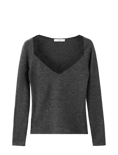 Mango | Lace-Trimmed Scoop-Neck Top | S