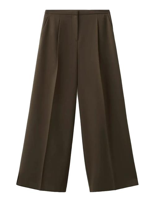 Mango | Wide Leg Mid-Rise Pleated Trousers | 40