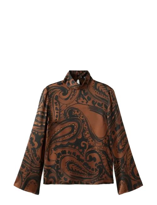 Mango | Paisley-Print Satin Blouse | XL