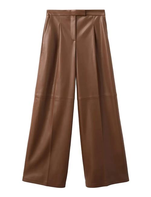 Mango | Wide Leg Faux-Leather Trousers | 36