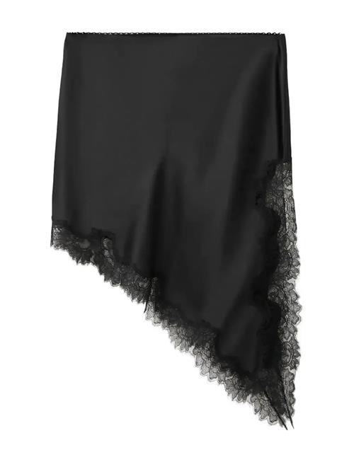 Mango | Satin Asymmetric Short Skirt With Lace | M