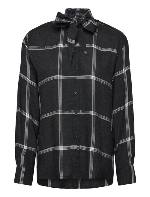 Mango | Blouse With Check Pattern And Foulard Collar | M
