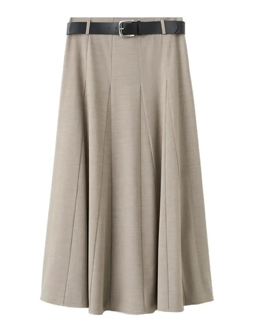 Mango | A-Line Skirt With Godets And Belt | 36