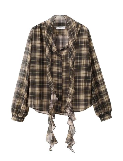 Mango | Blouse With Check Pattern And Foulard Collar | M
