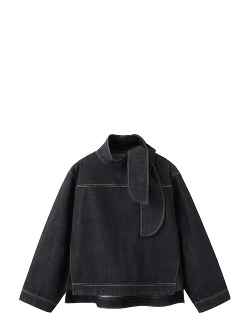 Mango | Denim Blouse With Knot Neck | M