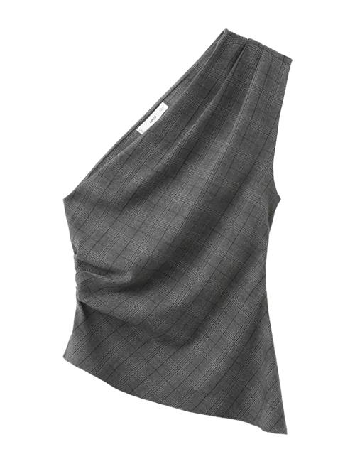 Mango | Asymmetrical Check Top | M