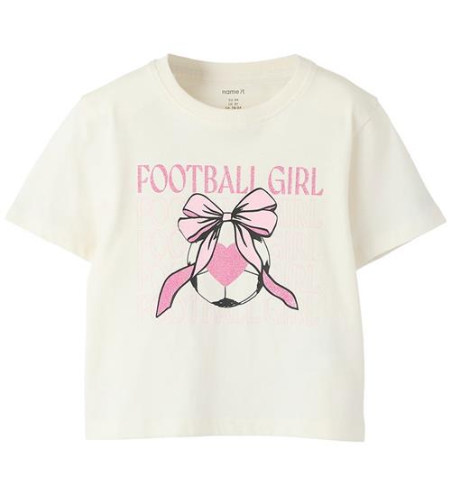 Name It T-shirt - NmfHinny - Cloud Dancer m. Glimmer