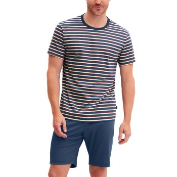 Calida Relax Streamline 2 Short Pyjamas Indigoblå bomuld XX-Large Herre