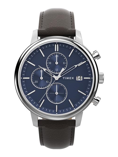 TIMEX Analogt ur 'Chicago'  navy / brun / sølv