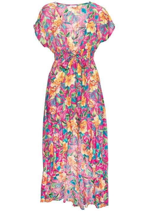 LASCANA Kjole  blå / gul / grøn / fuchsia