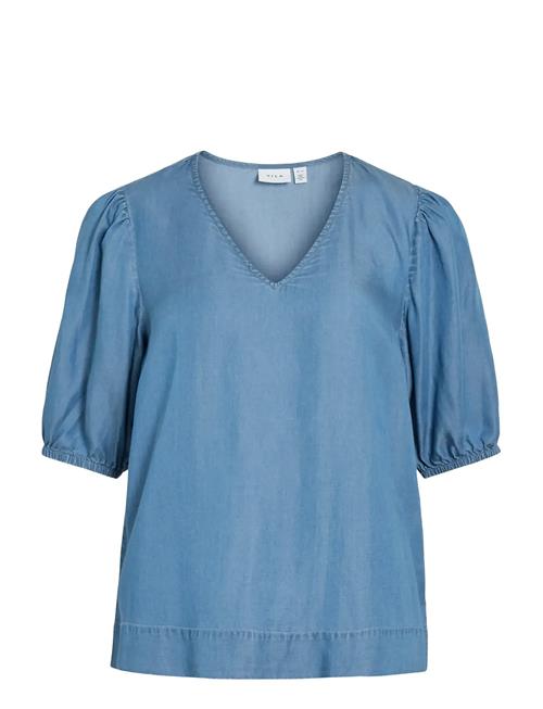 Vila | Vitea V-Neck 2/4 Denim Top | 42